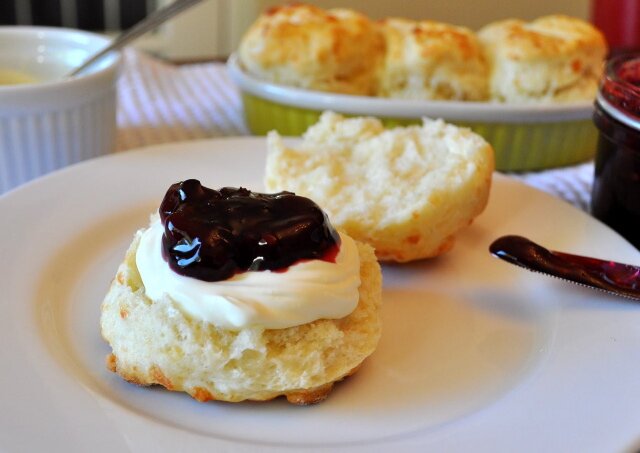 Manchego Scones & Cherry Jam