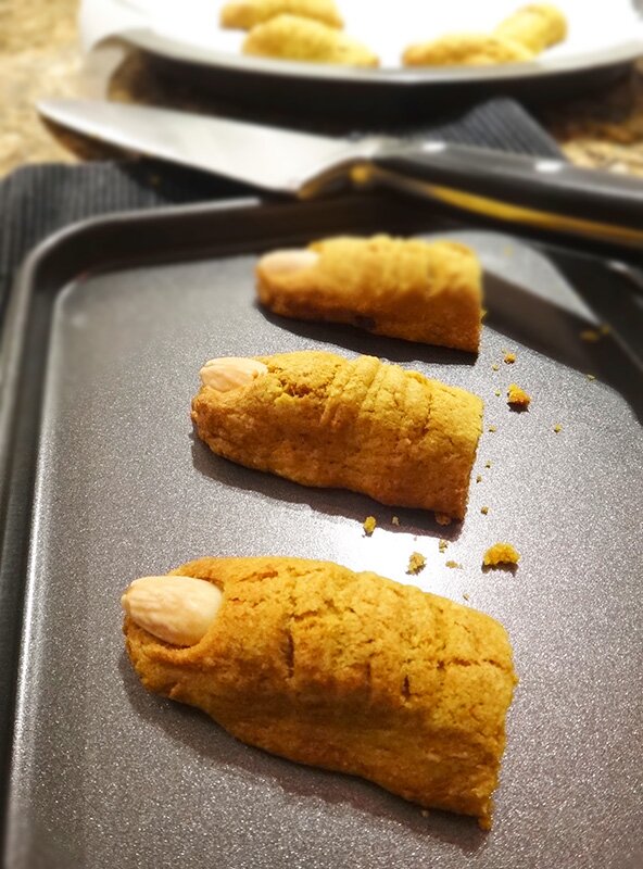 Ghoulish Pumpkin Finger Cookies Ghoulish Pumpkin Finger Cookies